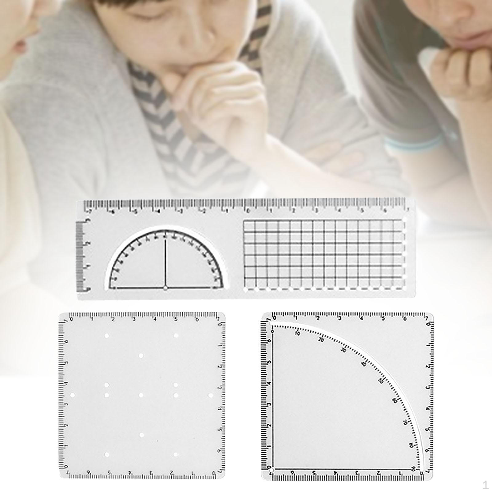 

Геометрический трафарет-линейка, измерительный шаблон, математика, из ПВХ for Grade 7