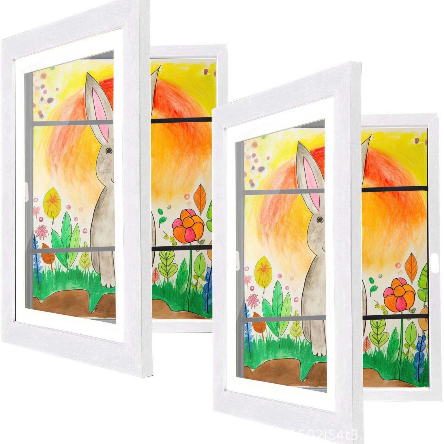 Marco de arte para niños, marco de exhibición de obras de arte abatible, soporte de fotos creativo