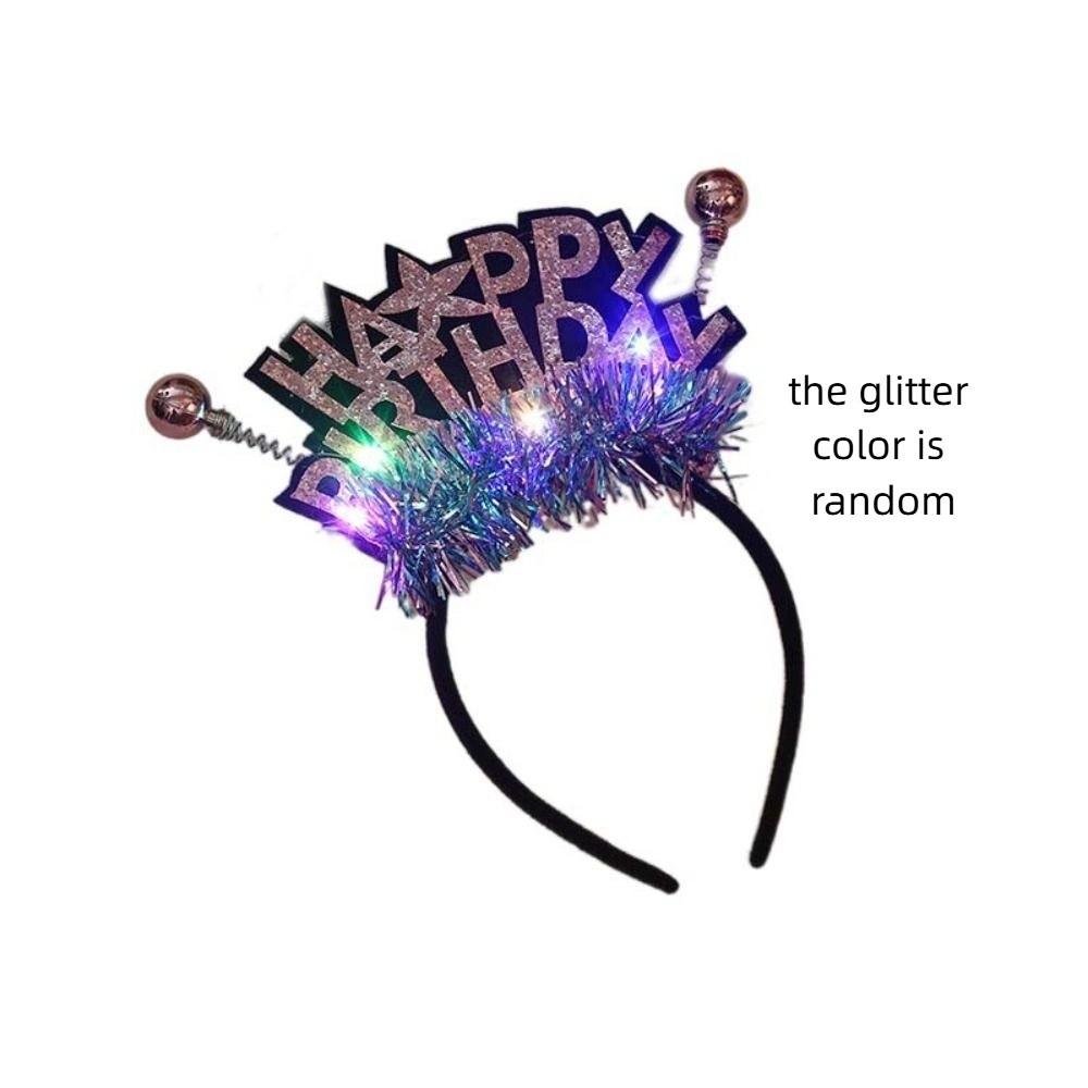 

Пластиковый шарик, светодиодный обруч для волос, светящиеся детские ленты для волос на день рождения для девочек розовый