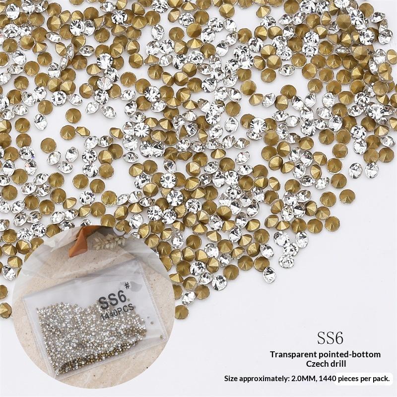 High Shine 1440Pcs Pointed Back Glass Rhinestones Scratch Resistant for Bag Decor Nail Art Jewelry Making Supplies