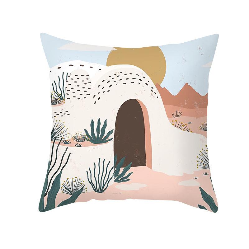 

New Artistic And Abstract Style Peach Skin Velvet Pillow Cover With Digital Printing For Home Living Room Sofa Headrest And Cushion Cover 45 * 45Cm without pillow core