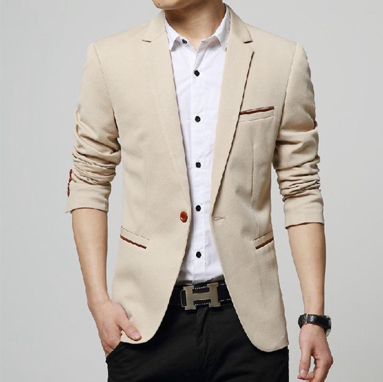 

Men s Smart Casual Suit Blazers Slim Fit Sport Coat Fashion Formal Dress Groom Marriage Suit Coat Spring Autumn Outwear M хаки