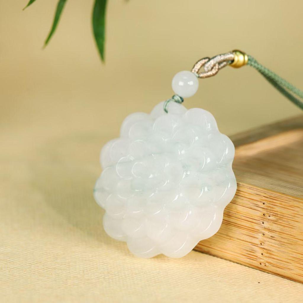 Tianshan Green Leaf Dongling Jade Round Pendant Bracelet