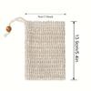10pcs Soap Storage Bag Setlinen-cotton Soap Bag with Drawstring Strip Wooden Beads Foam  for Bath and Shower Shukou soap bag