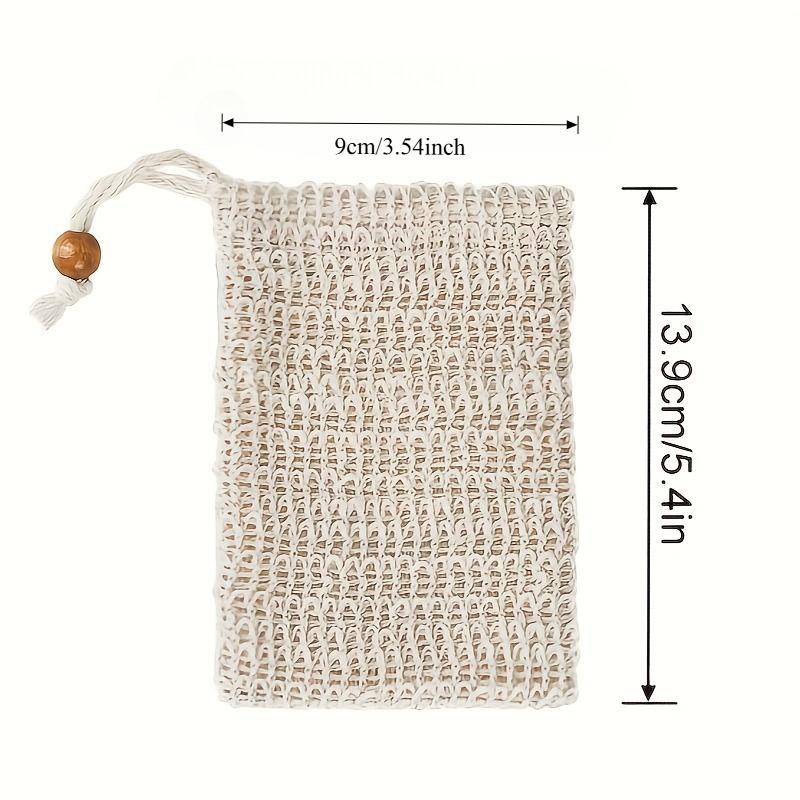 10pcs Soap Storage Bag Setlinen-cotton Soap Bag with Drawstring Strip Wooden Beads Foam  for Bath and Shower Shukou soap bag