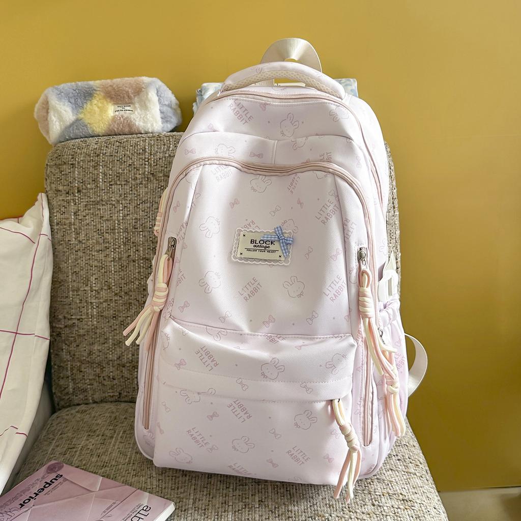 Schoolbag Cute Korean Version Niche Ins Backpack College Wind Cartoon Junior High School Student Student Large Capacity Schoolbag Backpack