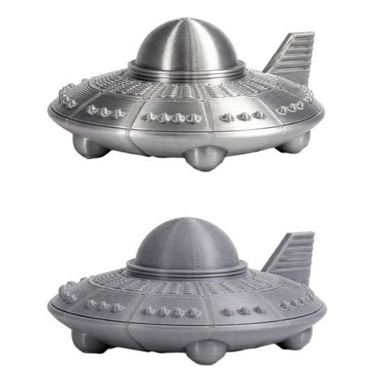 Yangyizhi 3D-gedrucktes UFO-Modell Figur, Sci-Fi-Raumschiff Dekoration, Einteilige Handwerkskunst mit klarer Textur, Mini-Ornament für Schreibtisch-Vitrine