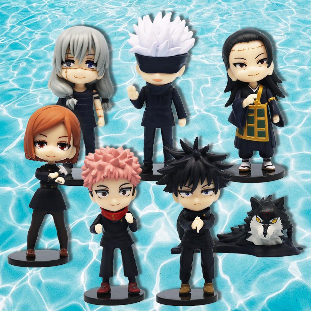 Jujutsu Kaisen 7Pcs/Set 9cm Cute Standing Ver. Gojo Satoru Ryomen Sukuna Yuji Itadori Nobara Kugisaki PVC Action Figure Model