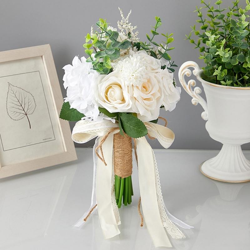 Simulation Artificial Flower Bridal Bouquet for Wedding Ceremony Anniversary Celebration Handheld Flower Photo Props