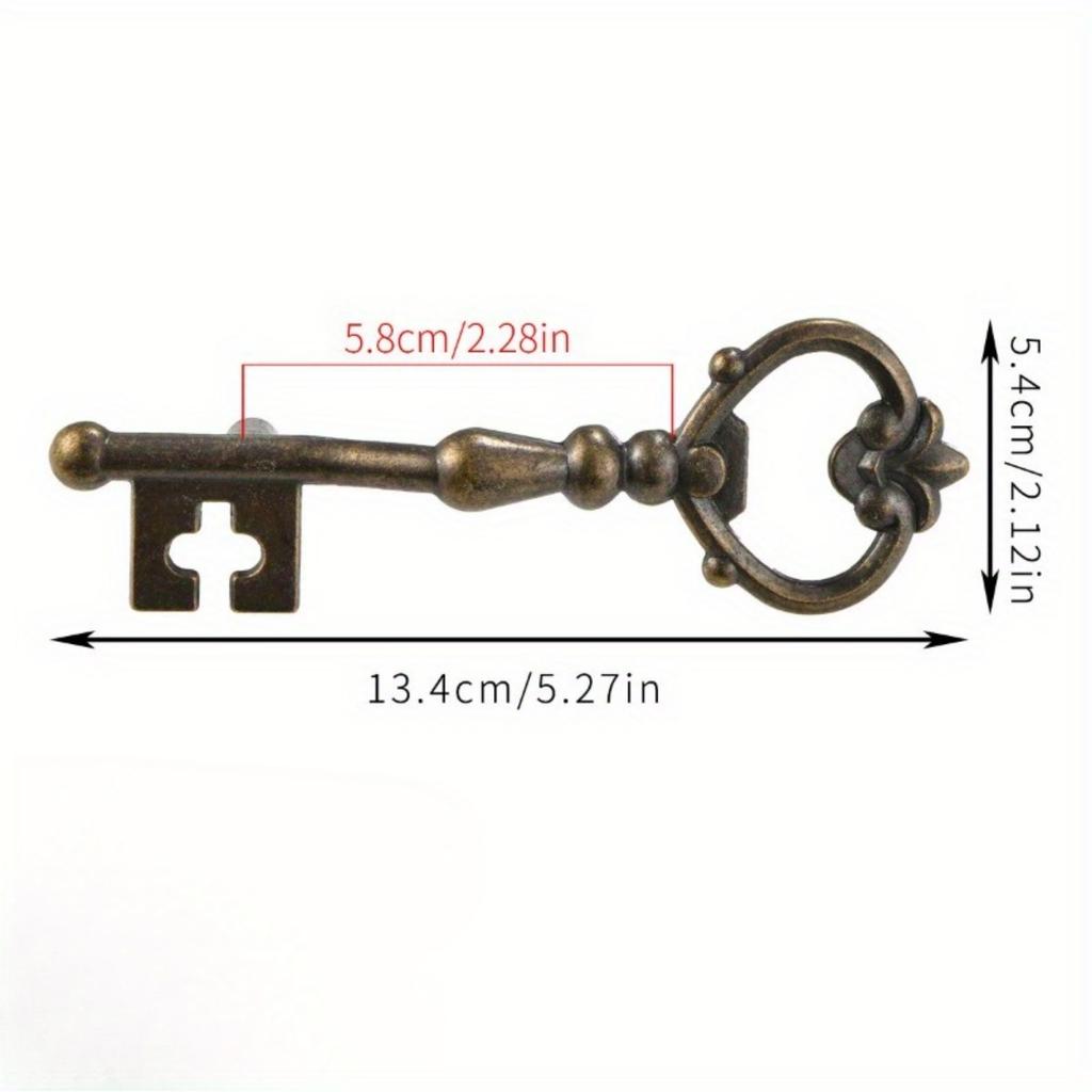[Vintage Antike Metall Schubladengriffe] 2 Stück Vintage Zinklegierung Schrankgriffe mit Schlüsselloch, 2,28" Lochabstand - Antike Metall Schubladengriffe für Zuhause