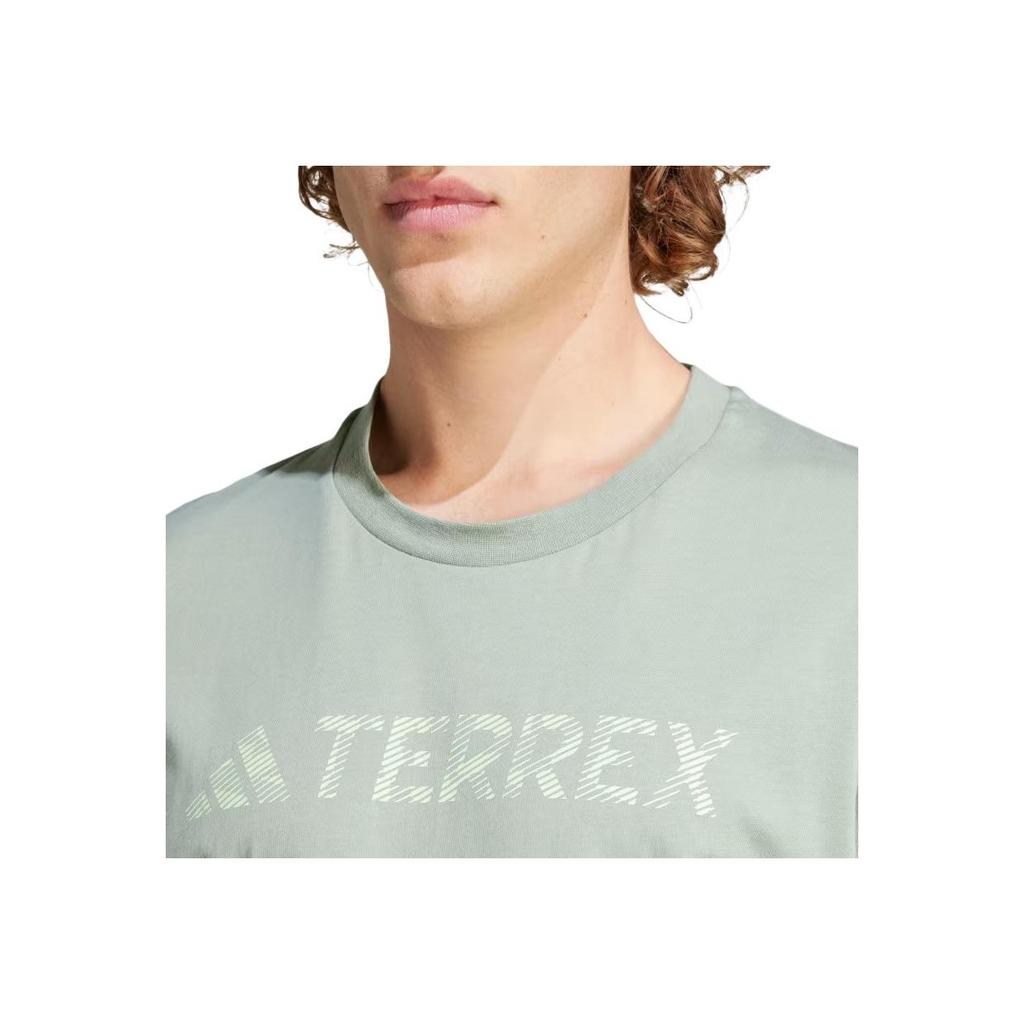 Adidas Classic Logo Tee Men Tops Silver-Green IN4688