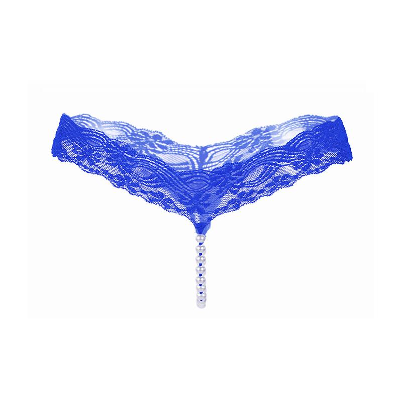Sexy String-Spitzenunterwäsche für Frauen Ikule Back Bow Höschen G-String T-Back Tanga mit Perlen Höschen K107