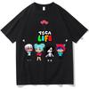 KATSEYE X Toca Boca Tshirts Unisex Graphic T Shirts Trendy Cotton Tees Short Sleeve Tees Round Neck Unisex Comfort Soft Clothes