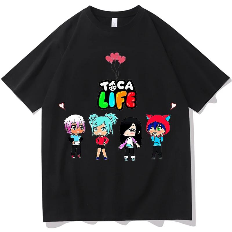 KATSEYE X Toca Boca Tshirts Unisex Graphic T Shirts Trendy Cotton Tees Short Sleeve Tees Round Neck Unisex Comfort Soft Clothes