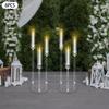6 Pcs 3 Shades Acrylic Candle Holder,22*76cm Clear Candle Holder Freestanding for Home Decor