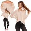 Women's Classic Openwork Thin Sweater With Long Sleeves Feminine MORAJ XXL Beige