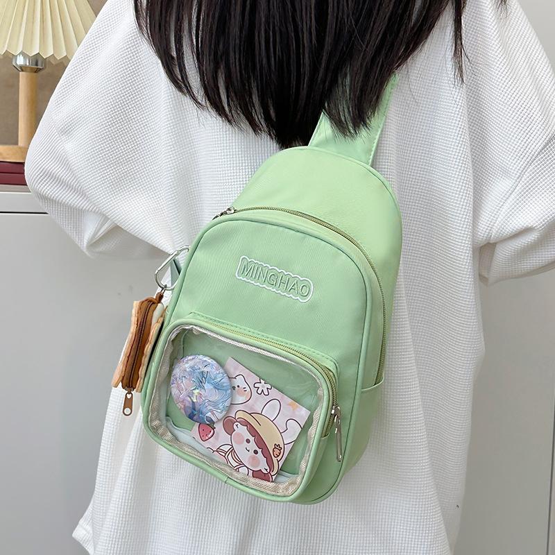 Japanese Small Fresh Breast Bag Female Ins Wind Versatile Cute Transparent Pain Bag Summer Casual Girl Crossbody Small Backpack