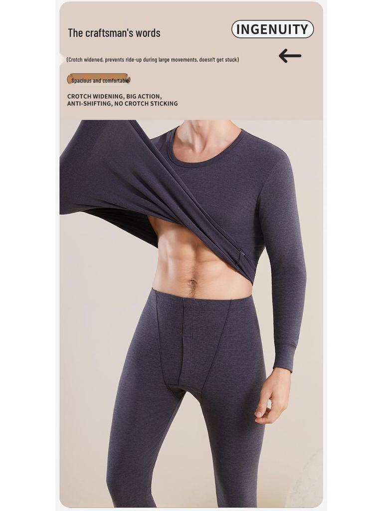 Herren Thermounterwäsche-Set mit Fleecefutter - Extra dick, wärmespeichernd, ideal für Herbst und Winter, perfekt für mittelalte und ältere Menschen