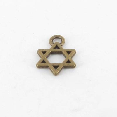 MégaCréa - Metal Charm Star of David Bronze (pack of 10)