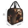 Yorkshire Terrier Dog Being Cute Insulated Lunch Bag for Women Children Portable Food Boxes Thermal Lunch Box Tote