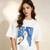 Unisex Funny Duck Graphic Tshirt Blue Ducklings Question Mark Print Casual Short Sleeve Round Neck Cute Tee Top White Black
