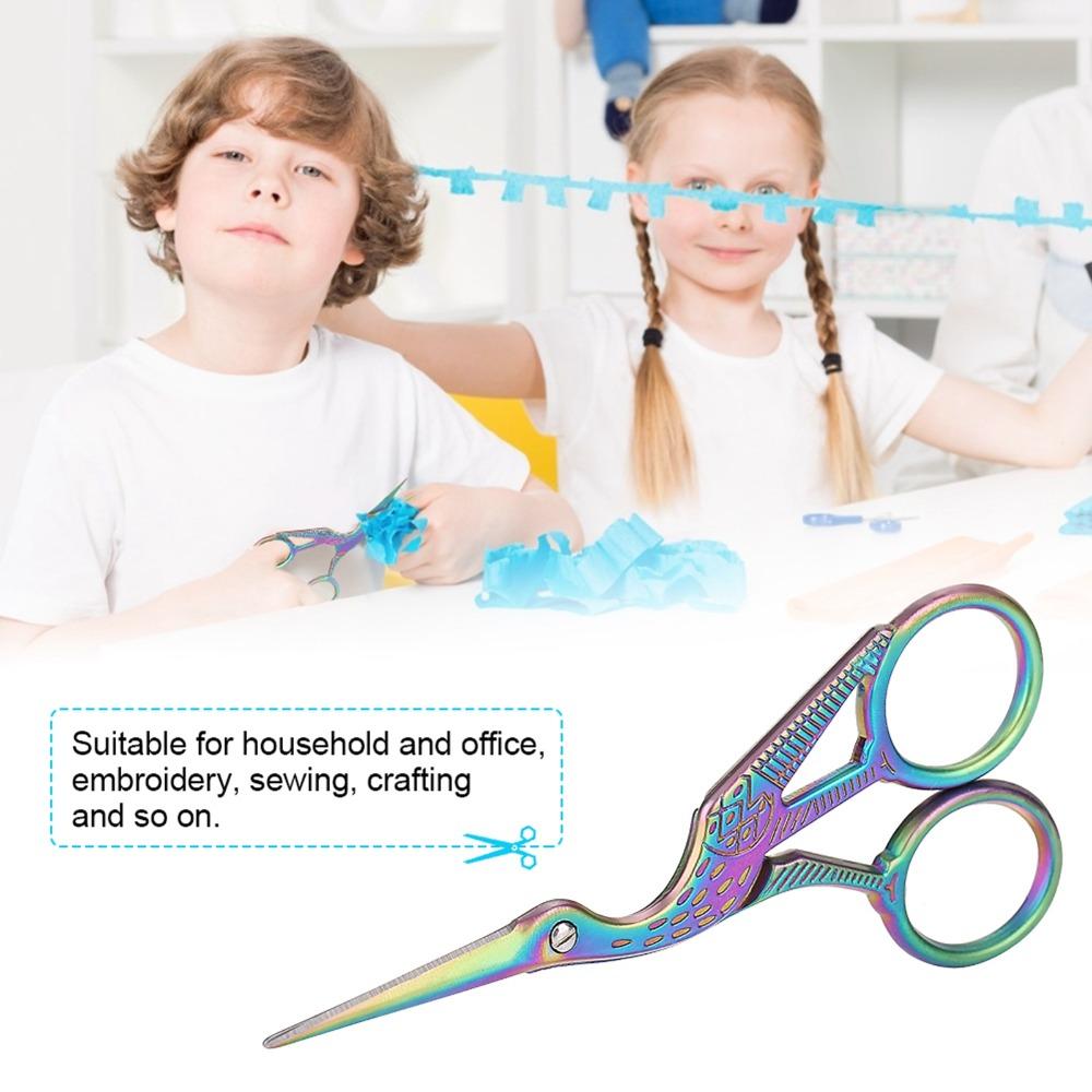 Stainless Steel Embroidery Scissors Sharp Tip Sewing Scissors Crane Shape Scissors  For Embroidery