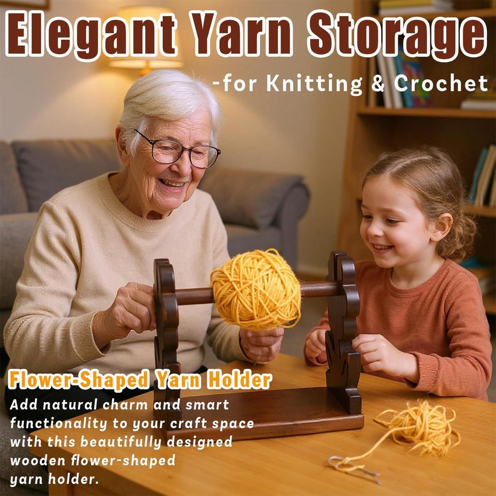 Yarn Holder For Crocheting Yarn Storage Organizer Spinner Holder Wooden Spindle Dispenser Rack Stand Art Craft Tool For Women