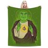 Jesus Shreks Green  Blankets Coral Fleece Plush Decoration   Multifunction Lightweight Throw Blankets for Sofa Travel Rug Piece