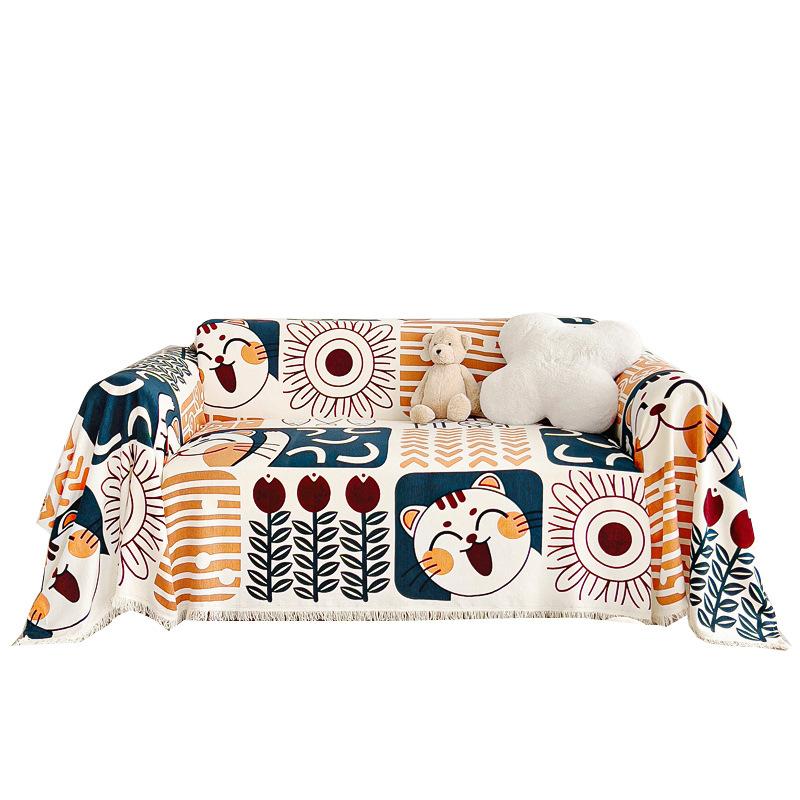 New Sofa Cover Full Cover Double-sided Sofa Blanket Chenier All-season Pastoral Style Can Be Covered with Sofa Towels