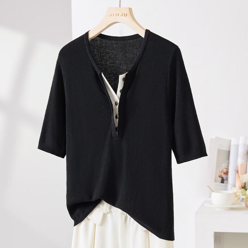 Chrysanthemum Women s Silk Blend Short Sleeve Knit Top XL