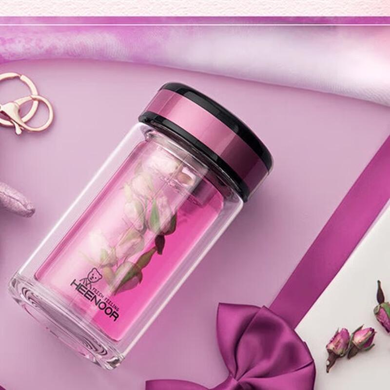 Xinuo Portable Double-Layer Glass Infuser Tea Cup