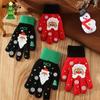 Christmas Warm Knit Gloves Touchscreen Five Finger Winter Gloves for Adults and Kids Soft Thermal Accessory Perfect Holiday Gift