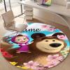Personalized M-Masha and the Bear Round Chair Office Rug - Perfect for Mat, Office Chair & More - Ideal Gift for Birthdays and Holidays