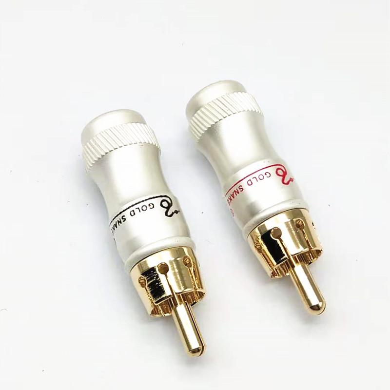 4/8/12 Adet/Lot Altın Kaplama RCA Fiş Lotus Erkek Ses Video Konektörü AV Sinyal Kablosu Kendin Yap HIFI İçin Lehim Fişi