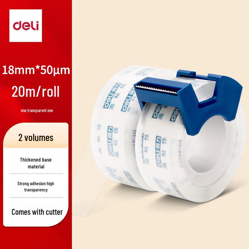 Deli Transparent Tape with Dispenser Set