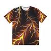 Modische T-Shirts für Herren 3D-Druck Blitz T-Shirts Tops Kurzarm Oversized Hip Hop Rundhals Lockere T-Shirts Herrenkleidung Camiseta