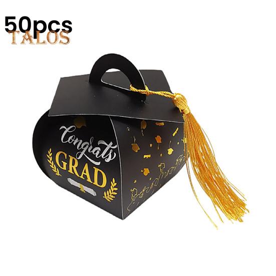 Graduation Cap Gift Box Class of 2025 Grad Cap Candy Treat Box with Tassel Table Centerpiece for Graduation Party Favors