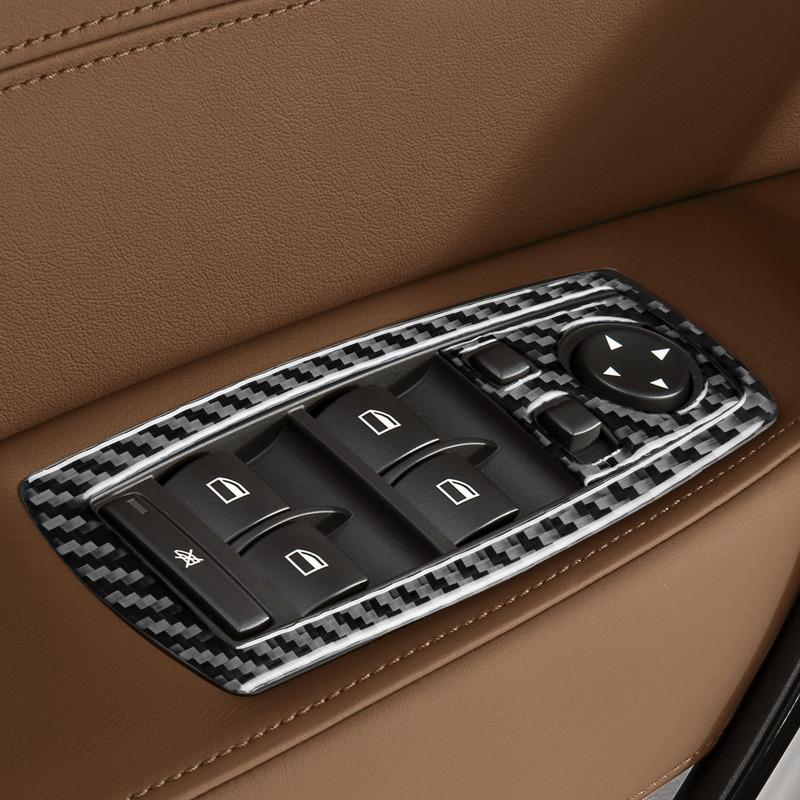 Door Window Lift Control Trim Frame Cover Parts Soft Carbon Fiber Sticker Car Interior Accessories For BMW E83 X3 2004-2010