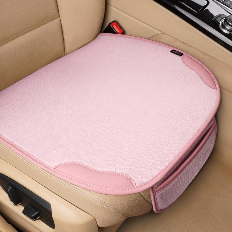 High-quality Universal Linen Car Seat Cushion Four Season Single Piece Butt Support Three Piece Set for Rear Seats