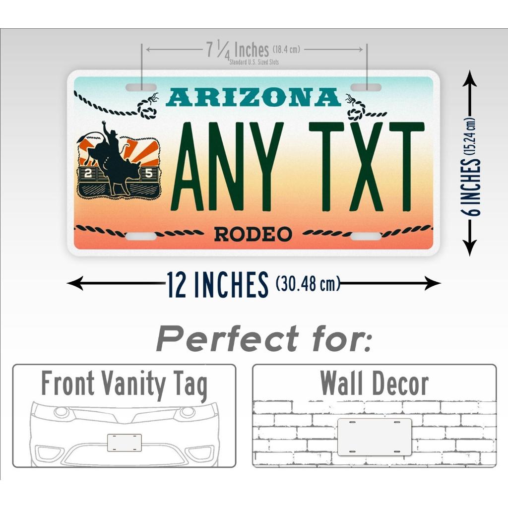 Custom Arizona Cowboy License Plate 6x12 Personalized Text Metal Tin Sign Western Decor