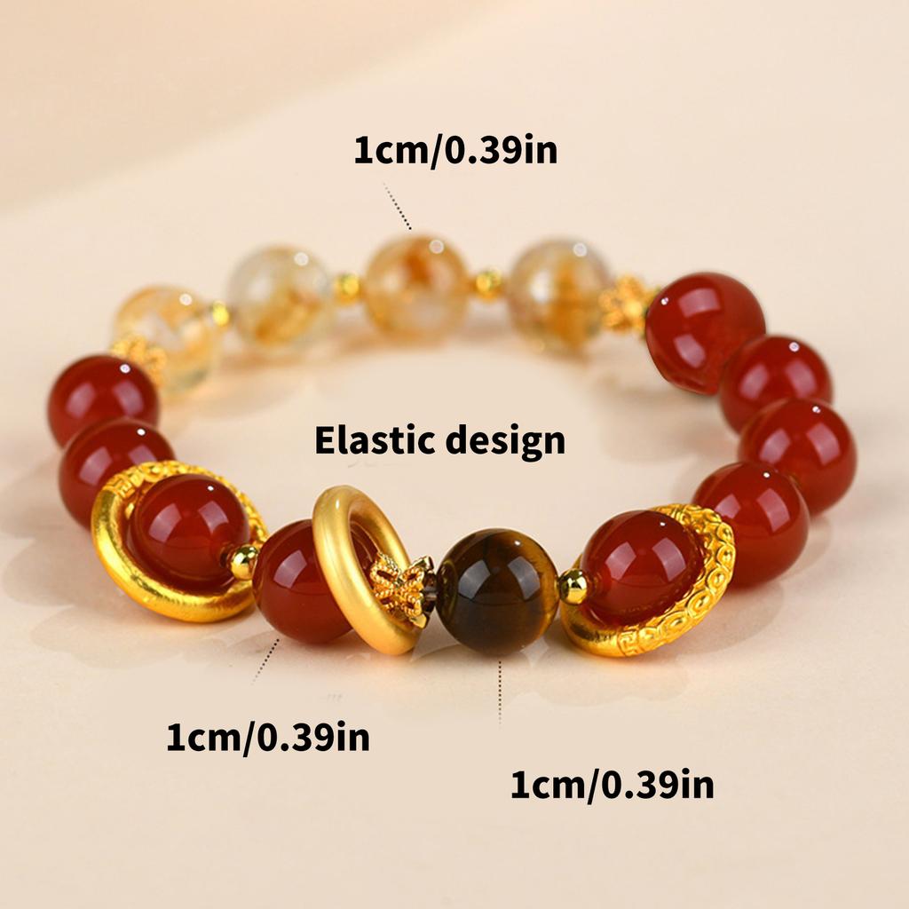Natural Red Agate Beaded Bracelet Elegant Wristband Accessory Ideal for Young Trendsetters and Spiritually Minded Adults
