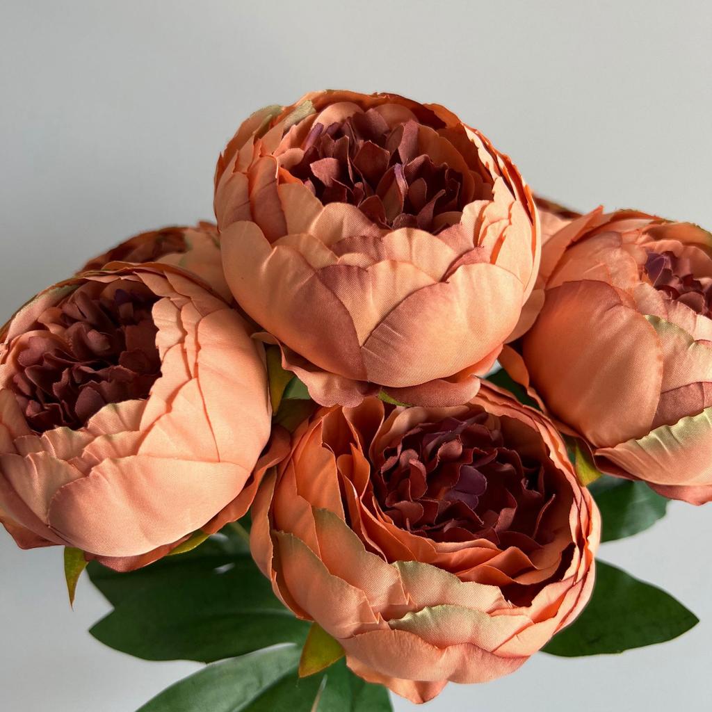 Artificial Peony Silk Flowers Bouquet Fake Flowers Arrangement Vintage Wedding Decoration Home Decor 1 Bunch 7 Head