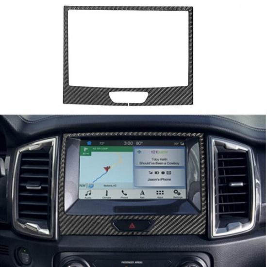 Carbon Fiber Center Navigation LCD Frame Cover Trim For Ford Ranger -