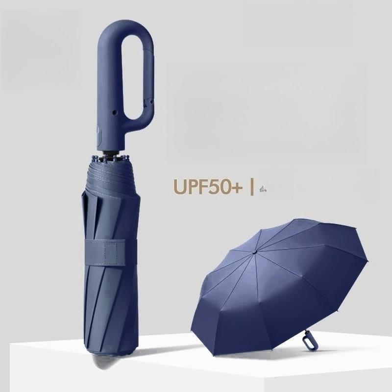 Ring Buckle Design Fully Automatic Umbrella for Men Folding Extra Large Strong Strong WOMEN'S Sunshade Double Umbrella