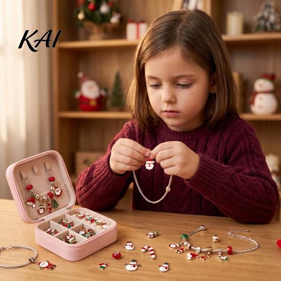 Christmas Countdown Gift Box Advent Calendar 2026 for Girls, DIY Bracelet Making Kit with Holiday Party Jewelry Supplies 24 Days of Charms And