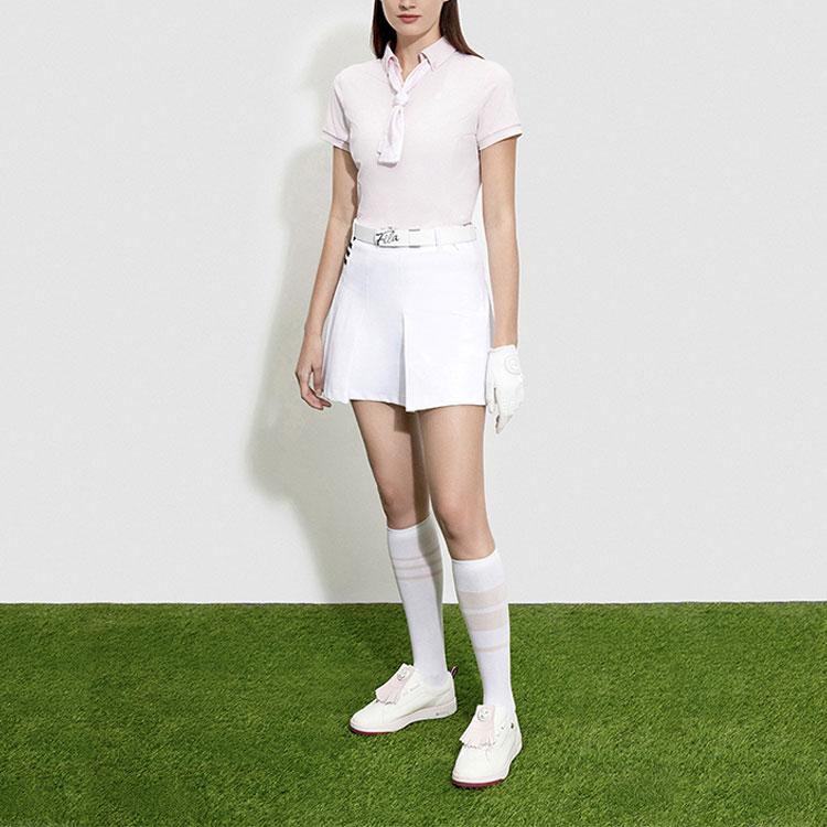 FILA Golf Knitted Short Sleeve Polo Shirt Women tops Pink A11W325125F-LP