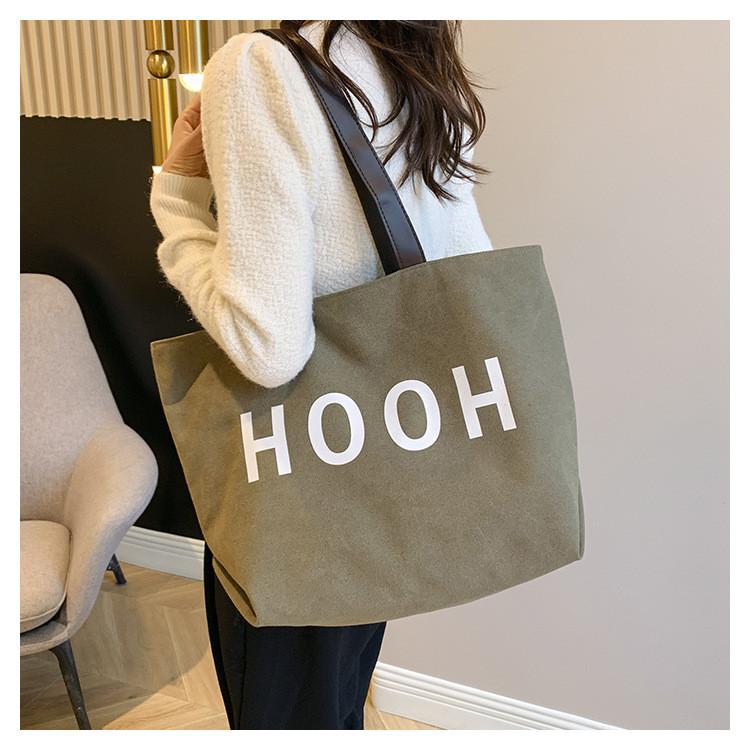 Trendy Large Capacity Shoulder Bag 2024 Winter New Casual Retro Study Tote Bag