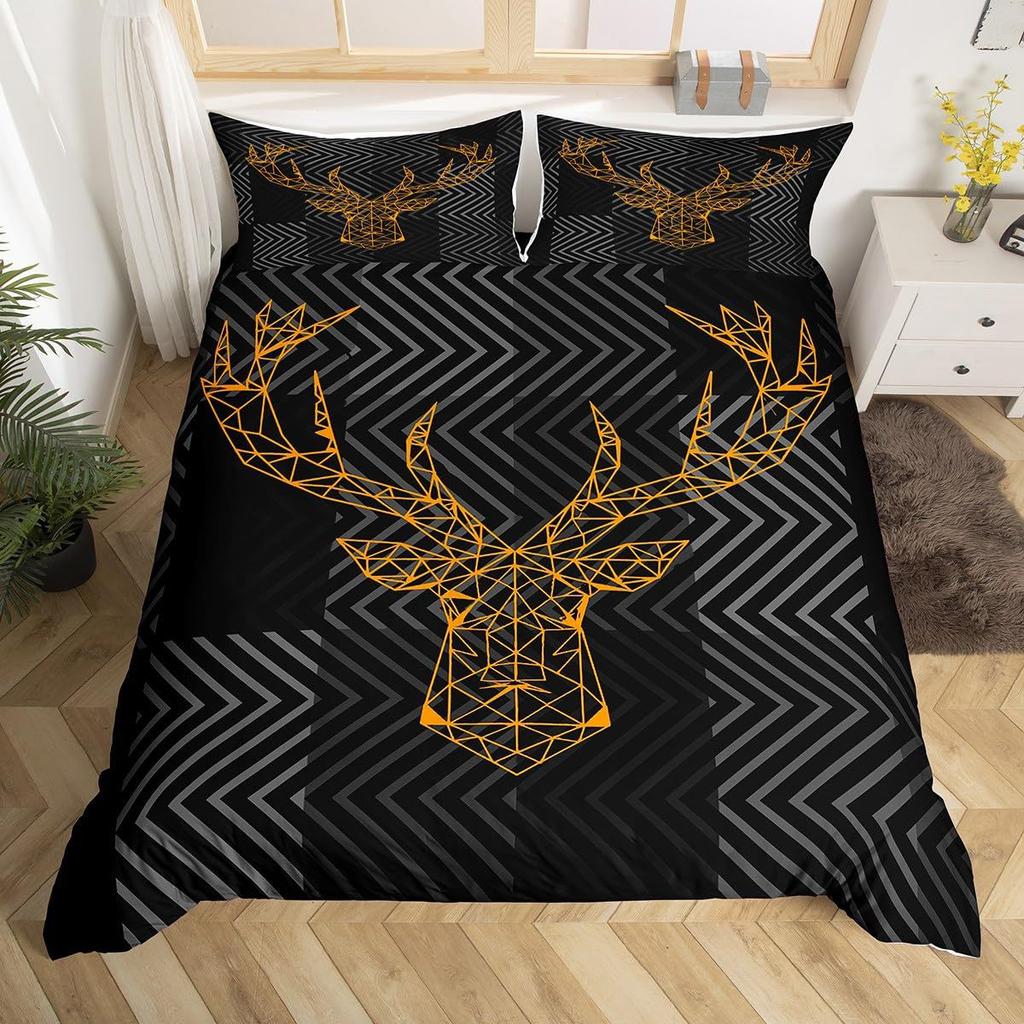 Nautical Anchor Three-Piece Quilt Cover 3D Digital Printing Bedding Set Geometric Striped Bed Cover