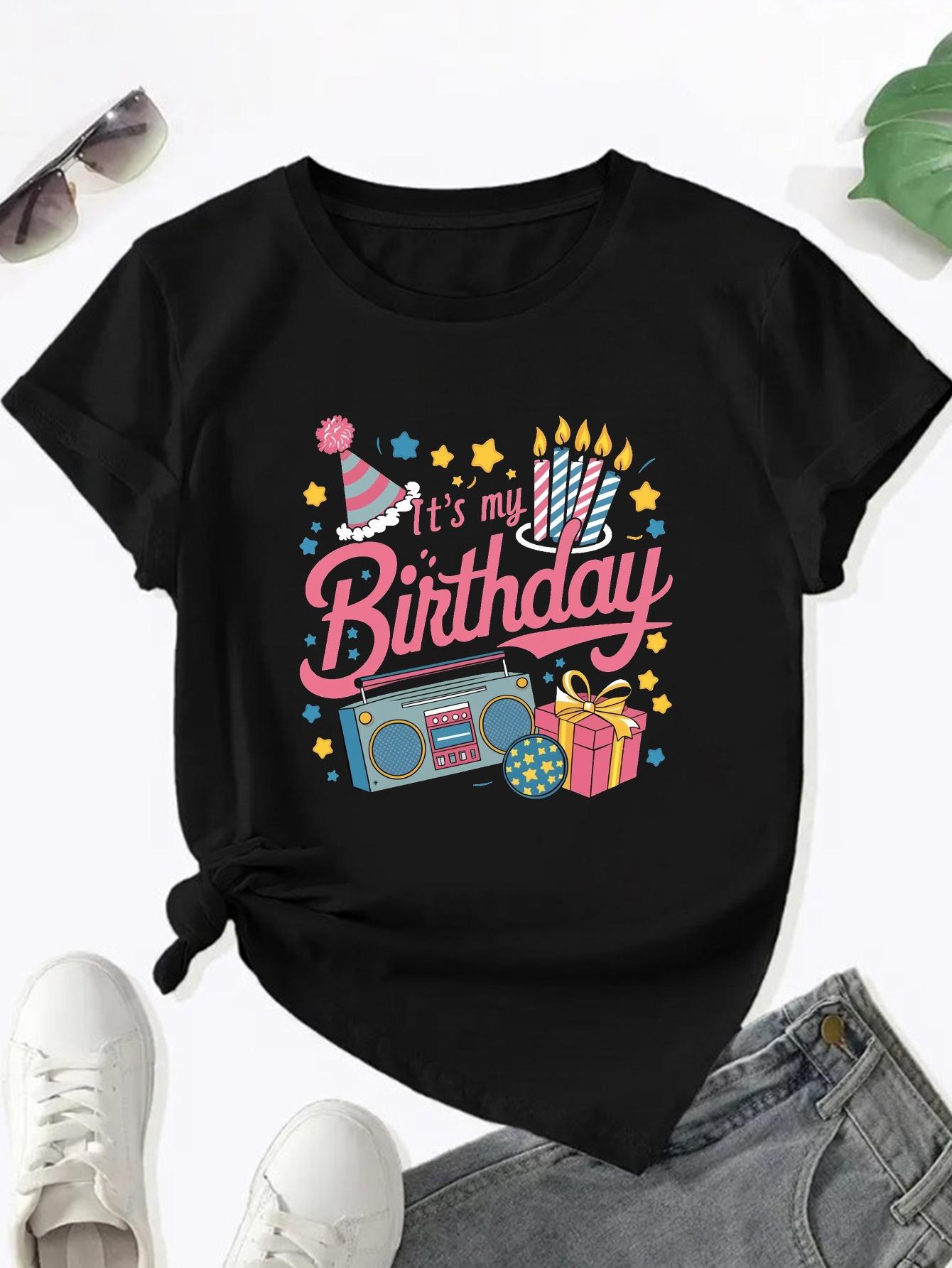 

Speaker IT S MY BIRTHDAY Ladies Comfit Tshirt Shirts for Women Women Clothing Y2k Top S