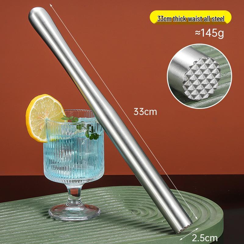 Stainless Steel Ice Crusher & Cocktail Muddler - Plastic Milk Tea & Lemon Hammer Bar Tool